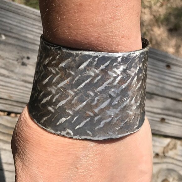 Conceptual Subculture Jewelry - Gladiator Solid Sterling Silver 925 Cuff Bracelet Handmade Industrial Warrior